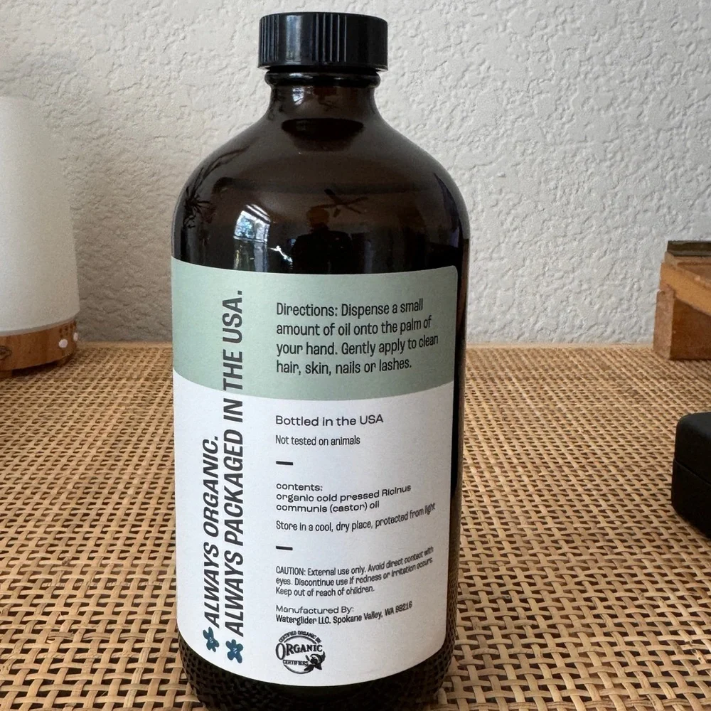 J MAC BOTANICALS, Organic Castor Oil Cold Pressed (Glass Bottle) 16 oz - Picture 3 of 5